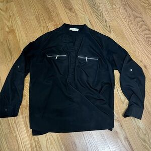 Michael Kors Black Blouse with Textured Fabric